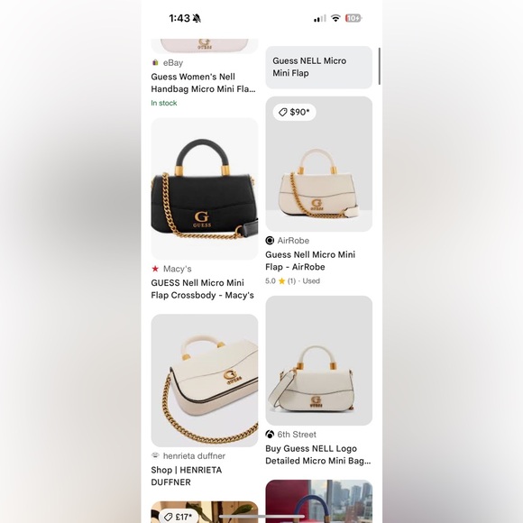 Guess Nelly micro mini flap crossbody leather bag with gold hardware - Picture 14 of 14